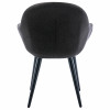 CANCUN-Chaise vintage tissu gris anthracite pieds métal noir(x2)