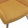 MALMO - Sillón de tela amarilla patas de madera natural