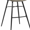 STANFORD- Chaises de bar industrielle microfibre vintage marron pieds métal noir (x4)