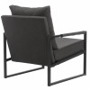 SCOTT-Sedia lounge in tessuto grigio antracite metallo nero