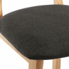 CLIFF - Chaise de bar en tissu Anthracite et bois massif(x2)