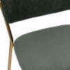 CLARA - Chaise de bar en tissu cotelé Sauge et métal doré brossé (x2)