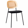 MYA - Chaise en métal noir mat, cannage et velours Noir (x4)