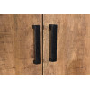 ANGLET-Rangement 2 portes 1 tiroir, bois de Manguier massif et métal