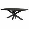 LUZ-Table à manger 6/8 personnes L180, Manguier massif noir, Spider