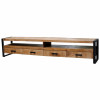 BELEM-Meuble TV 4 tiroirs L250 en bois de Manguier massif, métal noir