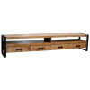 BELEM-Meuble TV 4 tiroirs L250 en bois de Manguier massif, métal noir