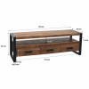BELEM-Meuble TV 3 tiroirs L150cm en bois de Manguier massif et métal