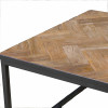 BIARRITZ-Table basse 120x65cm en Teck massif et métal noir