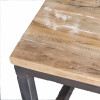 PADANG-Table basse 120x80 cm en Teck massif recyclé et métal brut