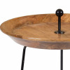 EMMA,Table basse ronde D.45 cm en Manguier massif et métal noir