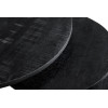 LUZ-Set de 3 Tables basses rondes en Manguier teinté noir et métal