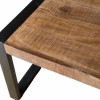 MOSSORO-Table basse rectangle 110x60 cm, Manguier massif et métal noir