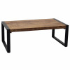 MOSSORO-Table basse rectangle 110x60 cm, Manguier massif et métal noir