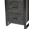 LUZ-Etagère 3 tiroirs en bois de Manguier massif noir et métal