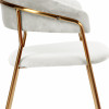 HUGO-Chaise en velours Écru et métal doré brossé (x2)