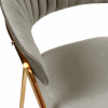 HUGO-Chaise en velours Taupe et métal doré brossé (x2)