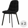 STELLIA-Chaise en Velours et métal Noir (x2)