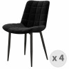 SACHA-Chaise en Velours et métal noir (x4)