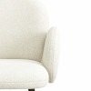 ALICE-Chaise en tissu bouclé Ecru et pieds métal noir (x2)