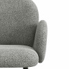 ALICE-Chaise en tissu bouclé Gris Cendré et pieds métal noir (x2)