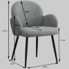 ALICE-Chaise en tissu bouclé Gris Cendré et pieds métal noir (x2)