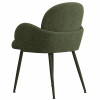 ALICE-Chaise en tissu bouclé Vert Army et pieds métal noir (x2)