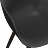 YANICE-Chaise Coque noire,  pieds métal noir (x2)