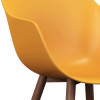 YANICE-Chaise Coque Moutarde, pieds métal noyer (x2)
