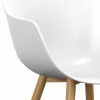 YANICE-Chaise Coque Blanche, pieds métal chêne (x4)