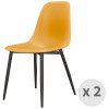 ESTER-Chaise Coque Moutarde et métal noir (x2)