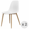 ESTER-Chaise Coque Blanche et métal chêne (x2)