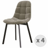 STELLIA-Chaise en Velours Taupe et métal noir (x4)