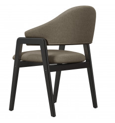 WOOL-Chaise en tissuTaupe et bois noir (x2)