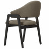 WOOL-Chaise en tissuTaupe et bois noir (x2)
