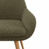 CANCUN-Chaise en tissu bouclette Army et pieds métal décor bois (x2)