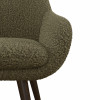 CANCUN-Chaise en tissu bouclette Army et pieds métal noir (x2)
