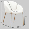 CANDICE-Chaise en tissu bouclé Ecru et métal bois (x2)
