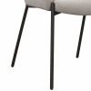 CANDICE - Fauteuil de table en tissu chevrons coloris Lin, métal noir(x2)